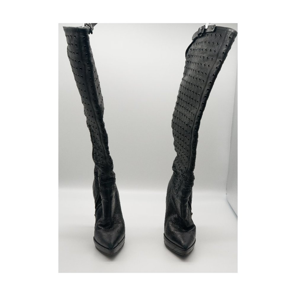Burberry Leather Knee High Boots Black Size EU 35 / US 5